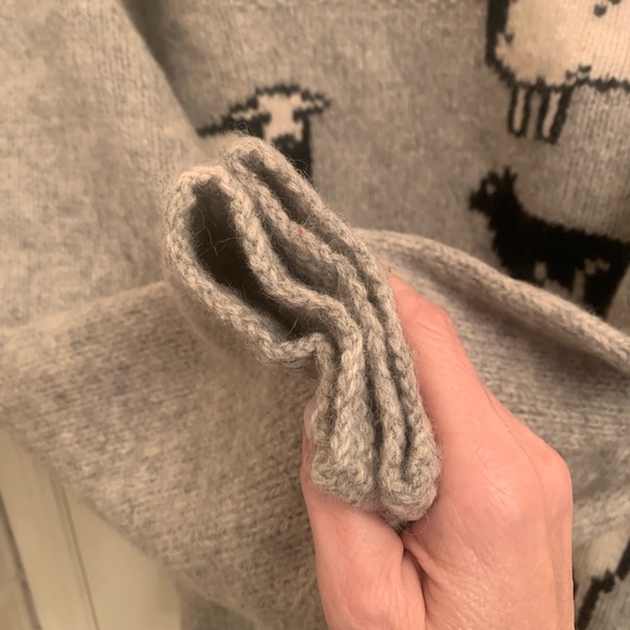 ✨WOOLRICH Vintage 90s Gray Wool Ram & Sheep Sweater Size XL - Picture 11 of 12